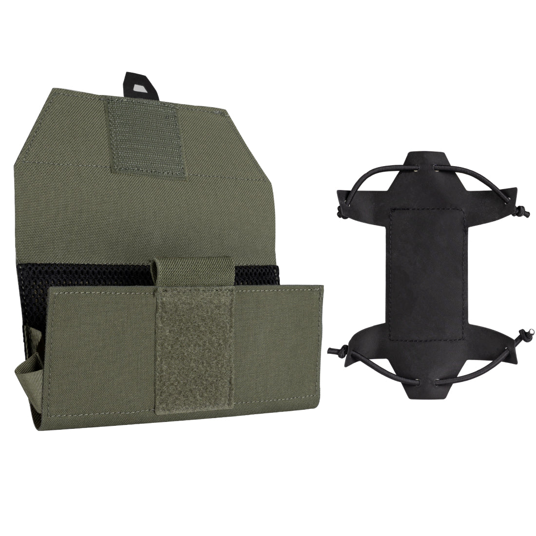 IDOGEAR green and black tactical cellphone pouch with secure strap and adjustable attachments