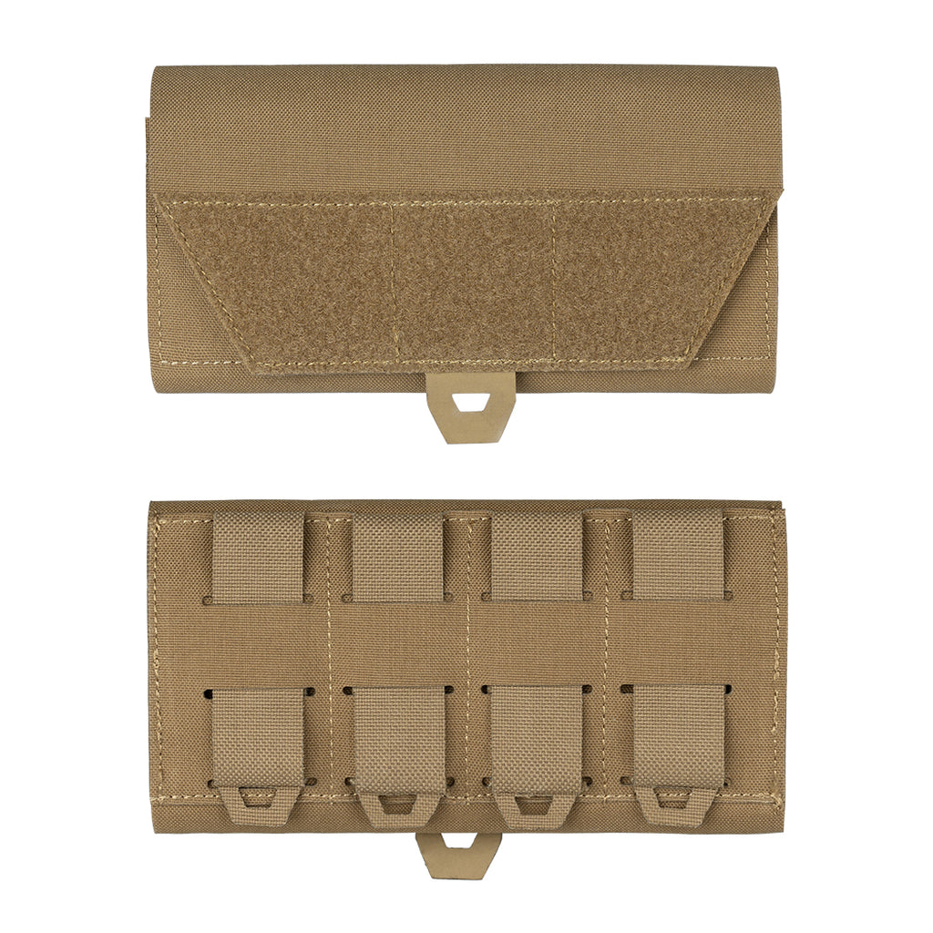 IDOGEAR tan nylon durable cellphone pouch with hook and loop closure and multiple attachment straps