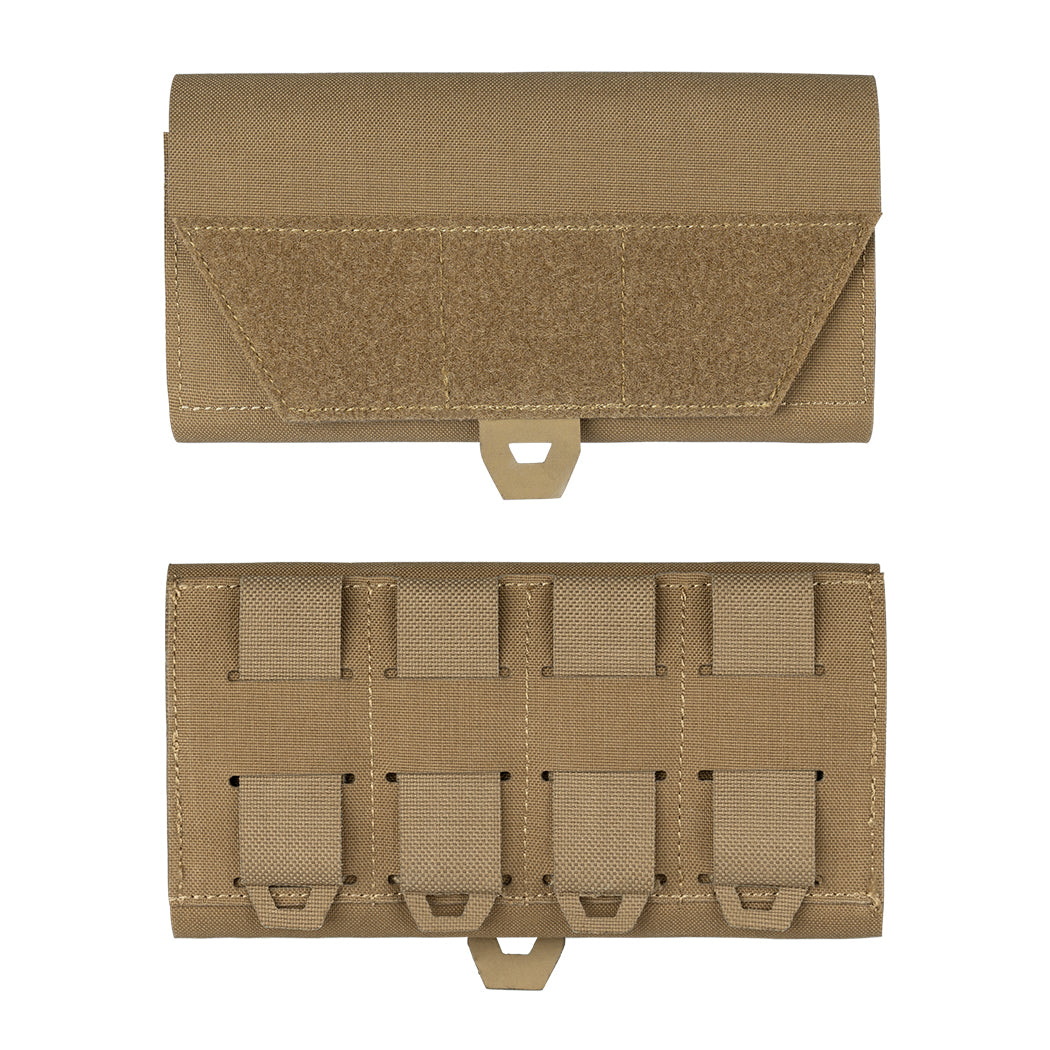 IDOGEAR tan nylon durable cellphone pouch with hook and loop closure and multiple attachment straps