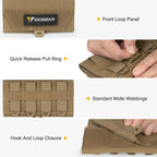 IDOGEAR cellphone pouch with front loop panel quick release pull ring molle webbings and hook and loop closure