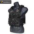 Gilet tactique IDOGEAR CHESPLATE LSR camouflage noir avec sangles réglables pour protection