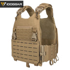 Gilet tactique CHESPLATE LSR beige en tissu résistant par IDOGEAR avec sangles ajustables
