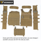 Gilet tactique CHESPLATE LSR IDOGEAR en kit démontable couleur sable pour personnalisation