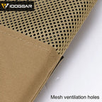 Détail des trous de ventilation en mesh sur vêtement IDOGEAR CHESPLATE LSR couleur sable
