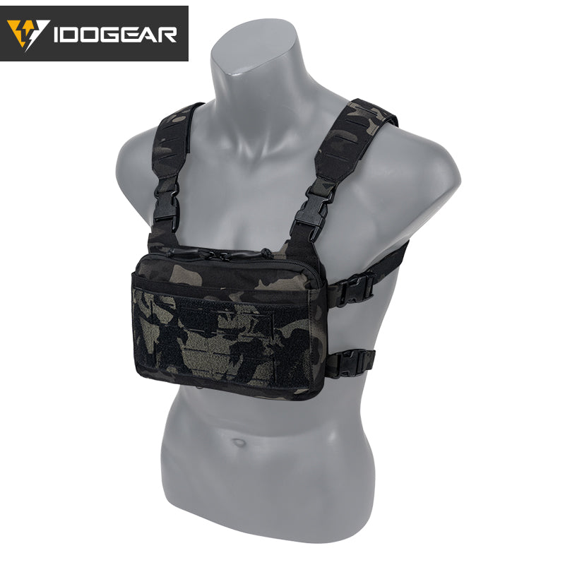 Chest rig KGR camouflage IDOGEAR avec sangles réglables pour transport sécurisé