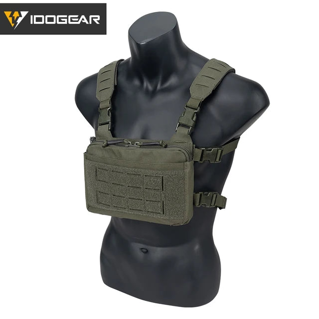 Chest Rig KGR vert olive par IDOGEAR avec sangles ajustables pour port tactique