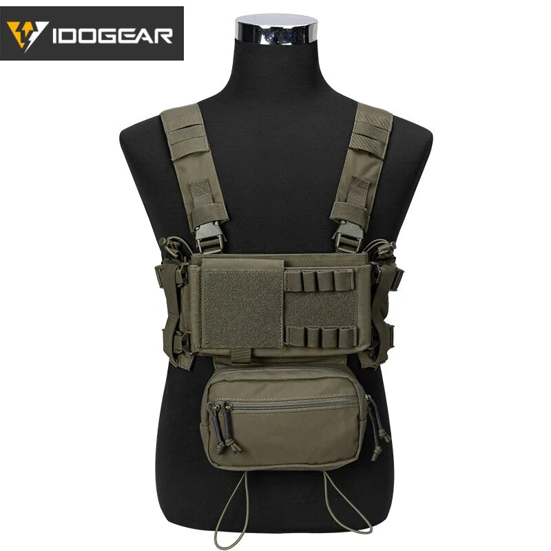 Vêtement tactique IDOGEAR CHEST RIG MK3 avec poches et sangles réglables couleur kaki