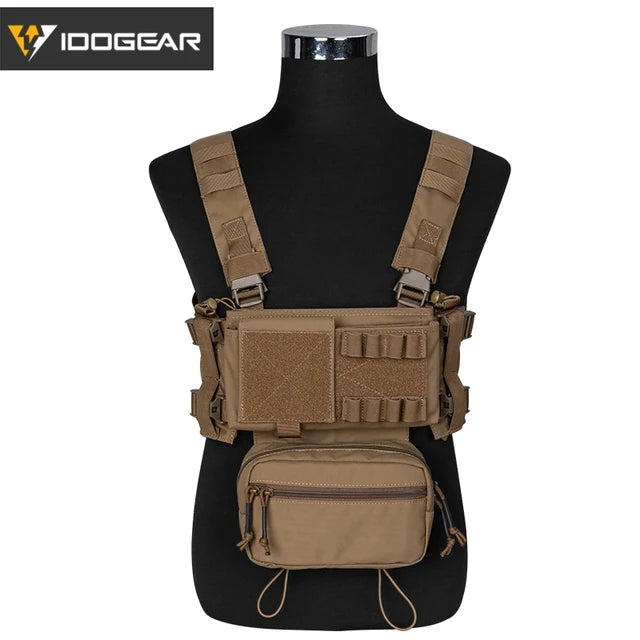 Vêtement IDOGEAR CHEST RIG MK3 gilet tactique marron avec poche avant multifonction