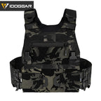 Gilet tactique camouflage noir IDOGEAR CHESTPLATE FCSK avec poches multiples et sangles ajustables