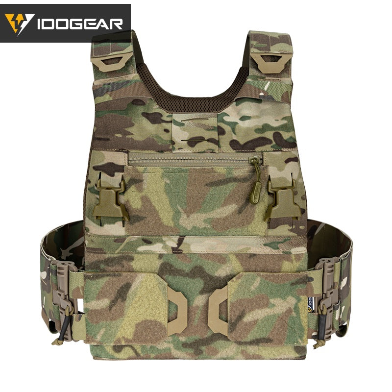 Gilet tactique camouflage militaire IDOGEAR CHESTPLATE FCSK avec poches et fermeture sécurisée