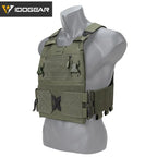 Gilet tactique CHESTPLATE FCSK vert olive par IDOGEAR avec poches ajustables et sangles latérales