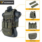 Chestplate fcsk tactique IDOGEAR vert olive avec poches frontales et protège-épaules