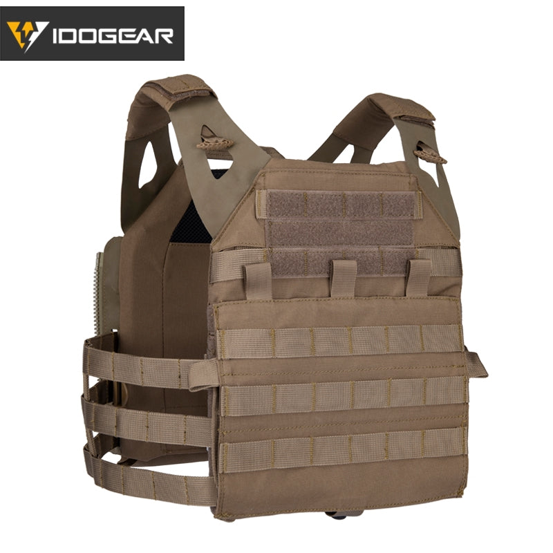 Vêtement tactique IDOGEAR CHESTPLATE JPC2 marron avec sangles réglables et velcro