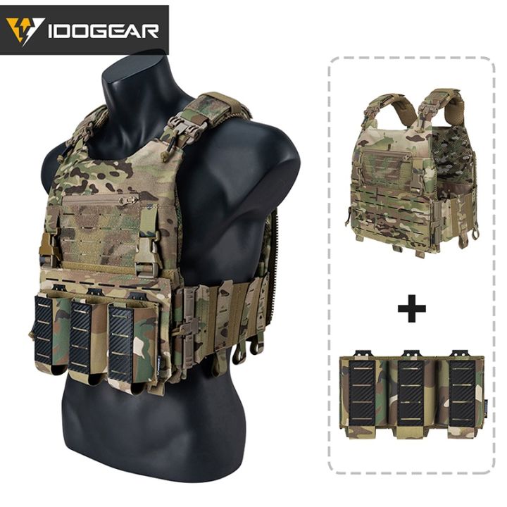 Gilet tactique camouflage CHESTPLATE LSR IDOGEAR avec pochettes pour équipement militaire