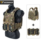 Gilet tactique camouflage CHESTPLATE LSR IDOGEAR avec pochettes pour équipement militaire