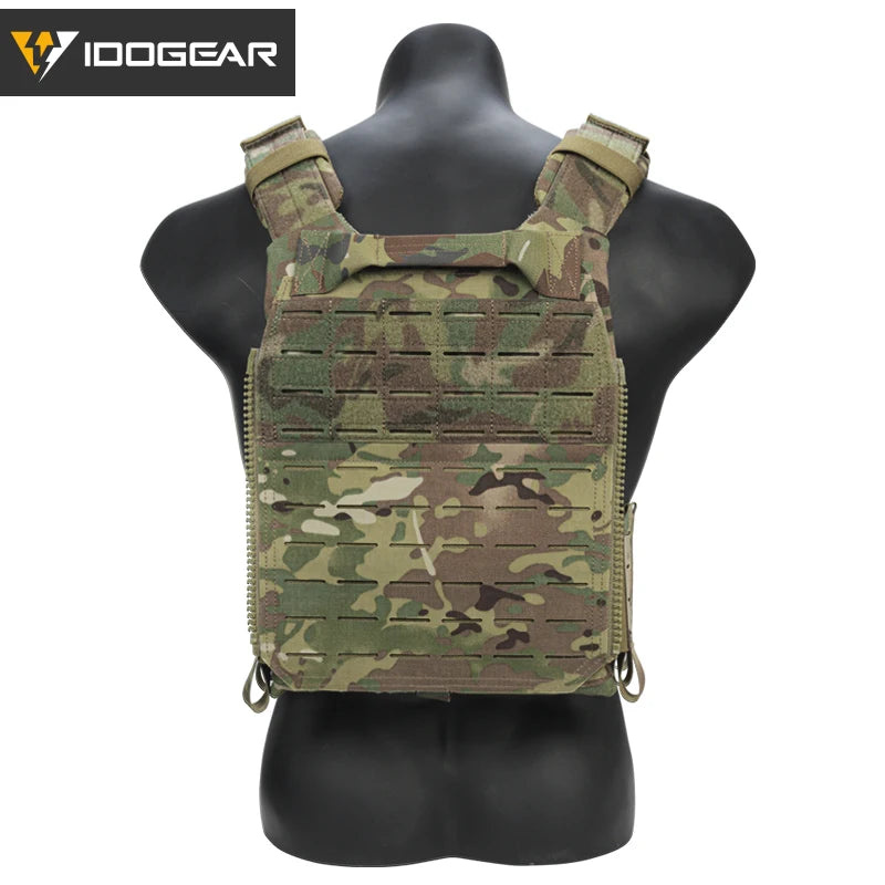 Vêtement tactique IDOGEAR CHESTPLATE LSR camouflage militaire sur mannequin noir