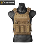 Plastron tactique CHESTPLATE LSR couleur sable par IDOGEAR avec poches multiples