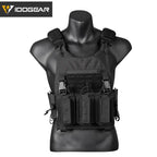 Plastron tactique noir IDOGEAR CHESTPLATE LSR avec poches modulaires résistantes et sangles ajustables