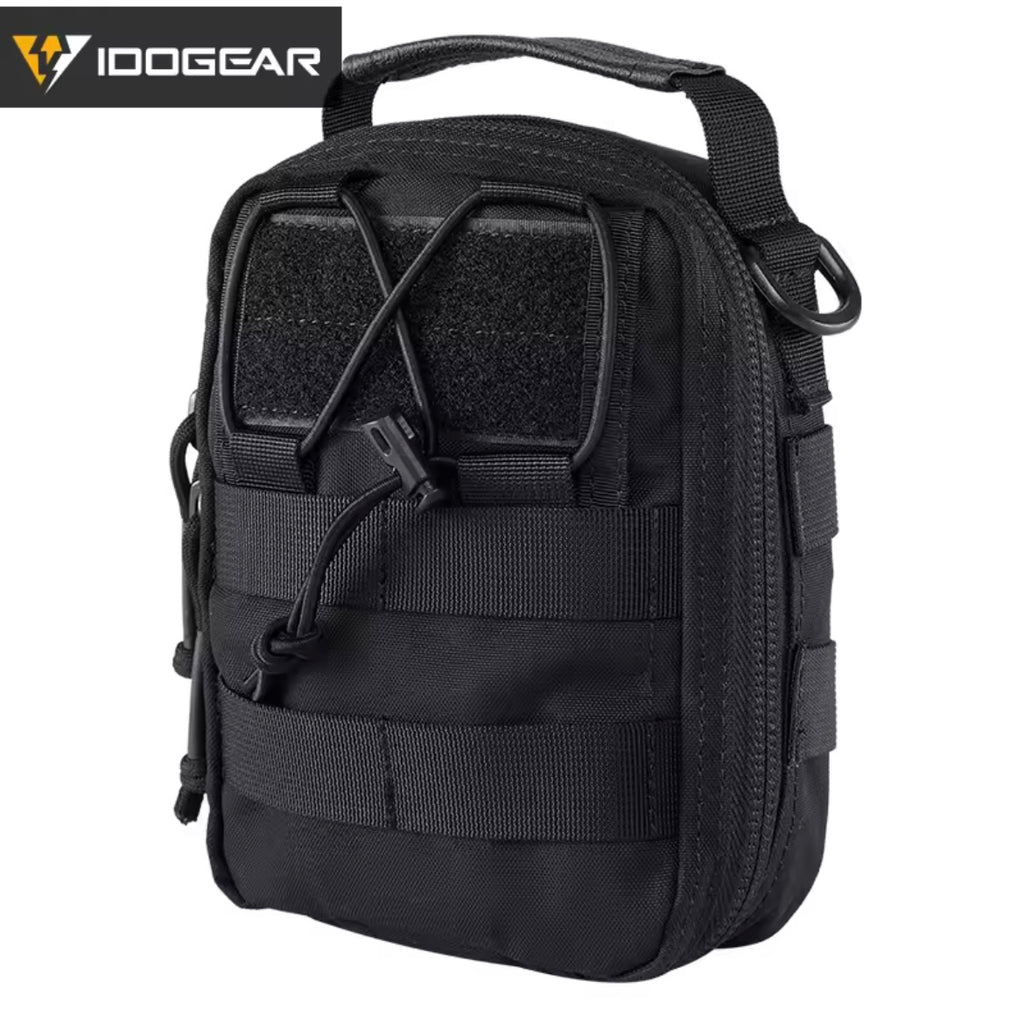 IDOgear black IFAK MEDIC POUCH tactical accessory with multiple compartments and durable straps