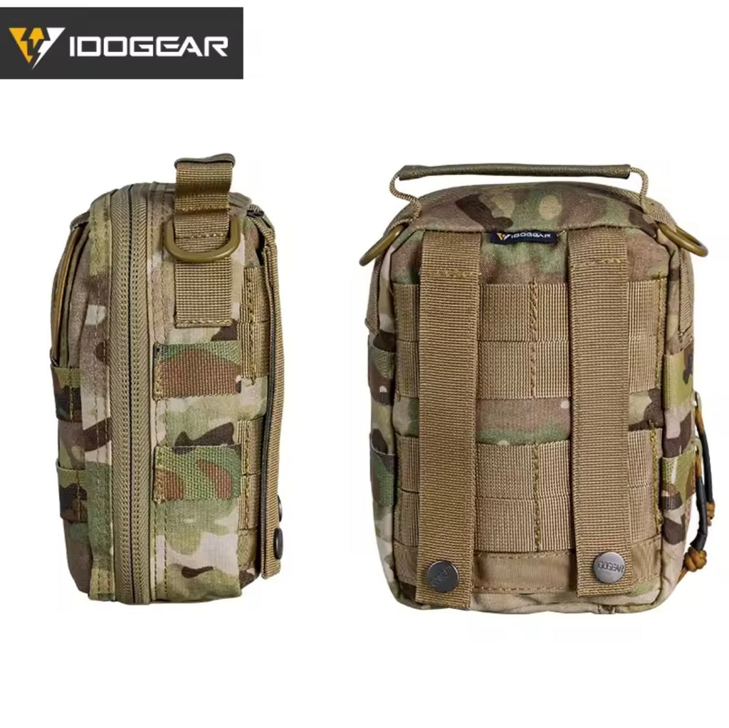IDOGEAR camouflage IFAK MEDIC POUCH tactical accessory with durable zippers and MOLLE straps