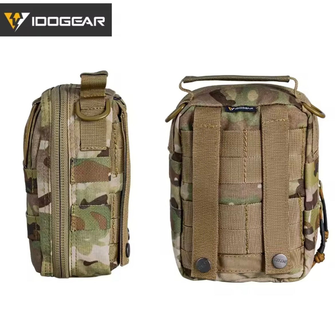 IDOGEAR camouflage IFAK MEDIC POUCH tactical accessory with durable zippers and MOLLE straps