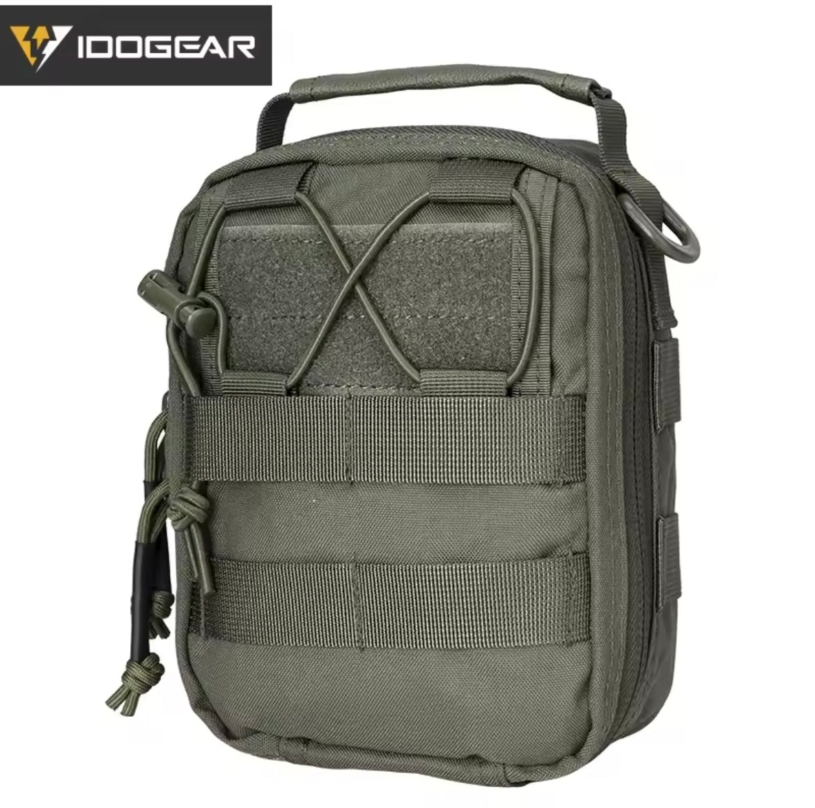 IDOGEAR tactical green IFAK MEDIC POUCH with handle and multiple attachment straps