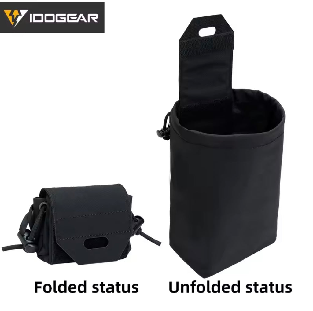 IDOGEAR black multifonctions edc pouch shown in folded and unfolded status for versatile use