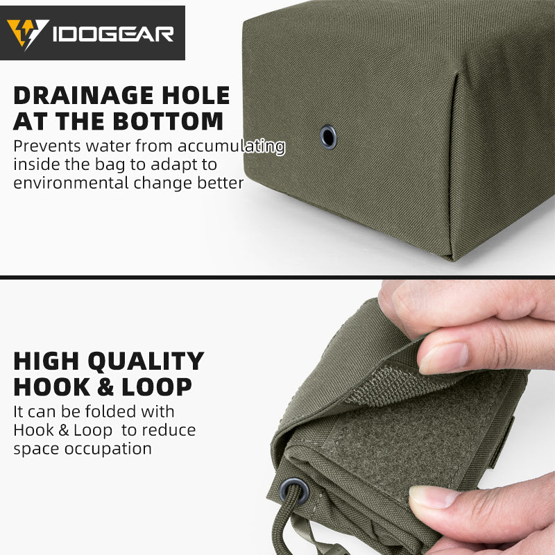 IDOGEAR multifonctions edc pouch with drainage hole and high quality hook and loop for space saving
