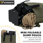 IDOGEAR multifonctions edc pouch mini foldable dump pouch in green holding tactical gear and paracord