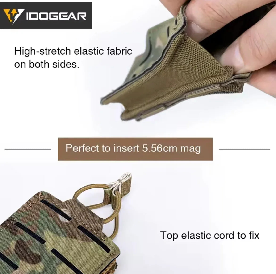 IDOGEAR POUCH M4 with high-stretch elastic fabric for easy magazine access and secure fastening