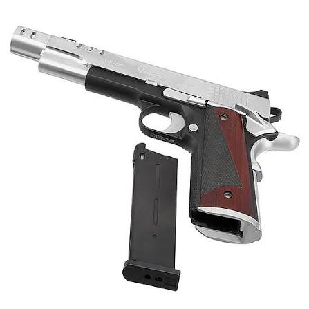 VORSK AIRSOFT CS DEFENDER PRO MEU GAS BLOWBACK PISTOL - BLACK & SILVER