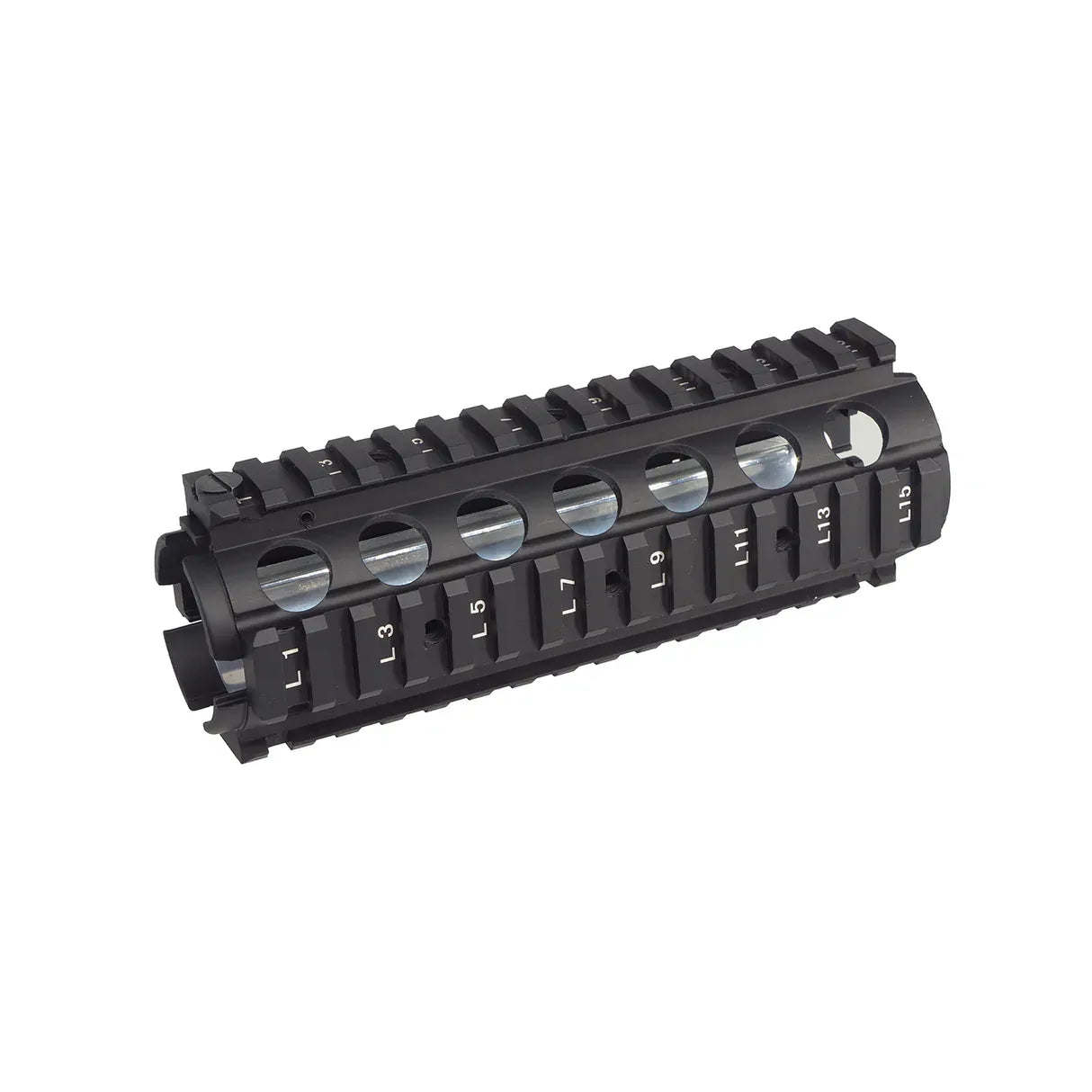 KAC HANDGUARD in black with multiple rail slots for mounting accessories on firearms