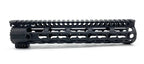 District Airsoft keymod handguard in black with a lightweight and ventilated design for improved grip