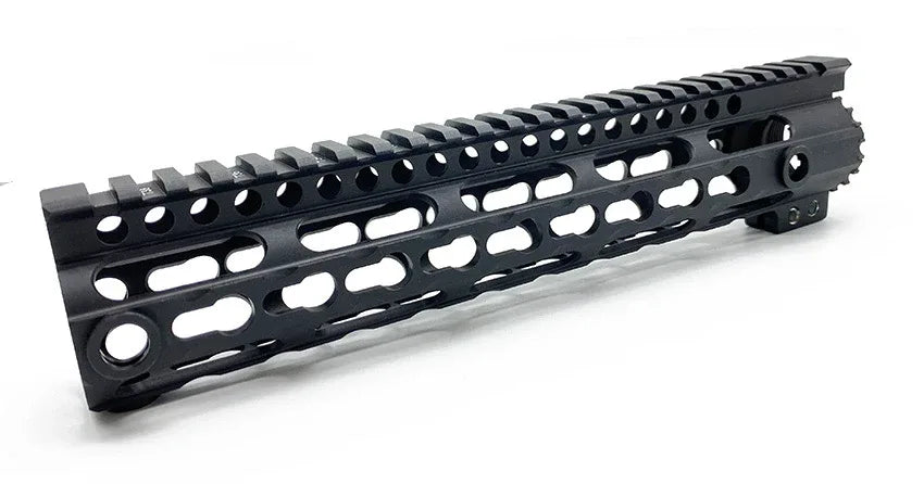 Keymod handguard from District Airsoft designed for lightweight and customizable airsoft rifles
