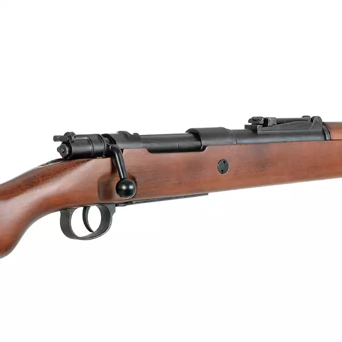 S&T Sniper Rifle with a Brown Wooden Stock and Bolt Action Mechanism for Precision Shooting