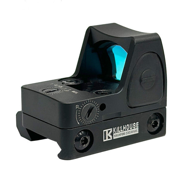 KILLHOUSE micro red dot airsoft accessory with adjustable settings and compact black design