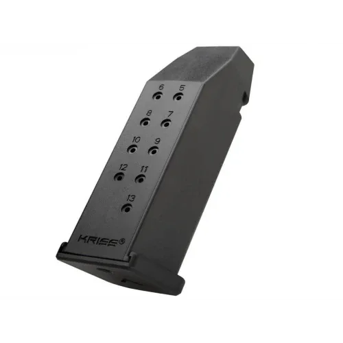 KRYTAC black vector airsoft magazine featuring a sleek design and numbered load indicators
