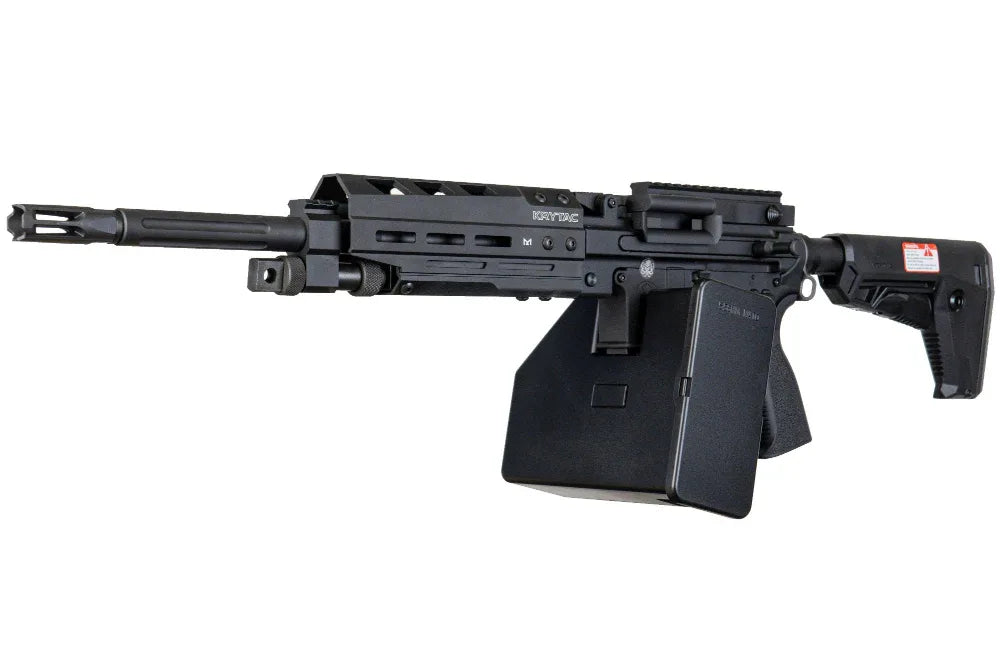 KRYTAC TRIDENT LMG airsoft rifle featuring a sleek design and adjustable stock for enhanced performance