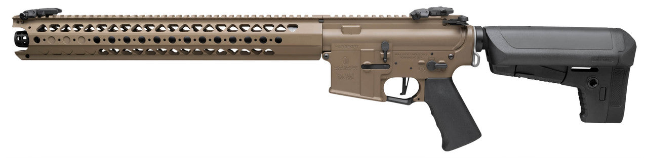 KRYTAC warsport AEG with a sleek design and extended rail system for accessories