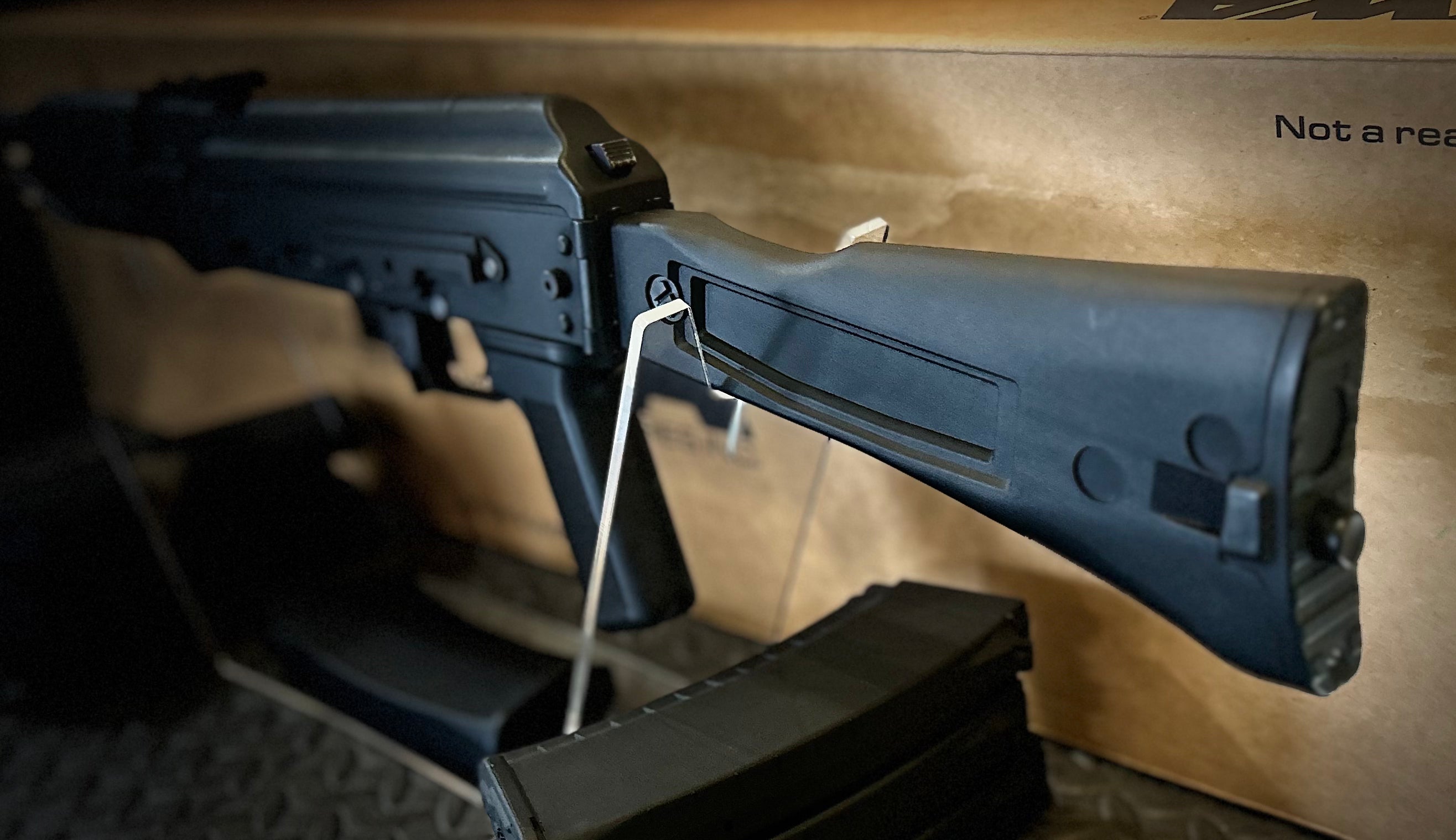 KWA AK 74M Airsoft Rifle with Realistic Design and Integrated Sight System