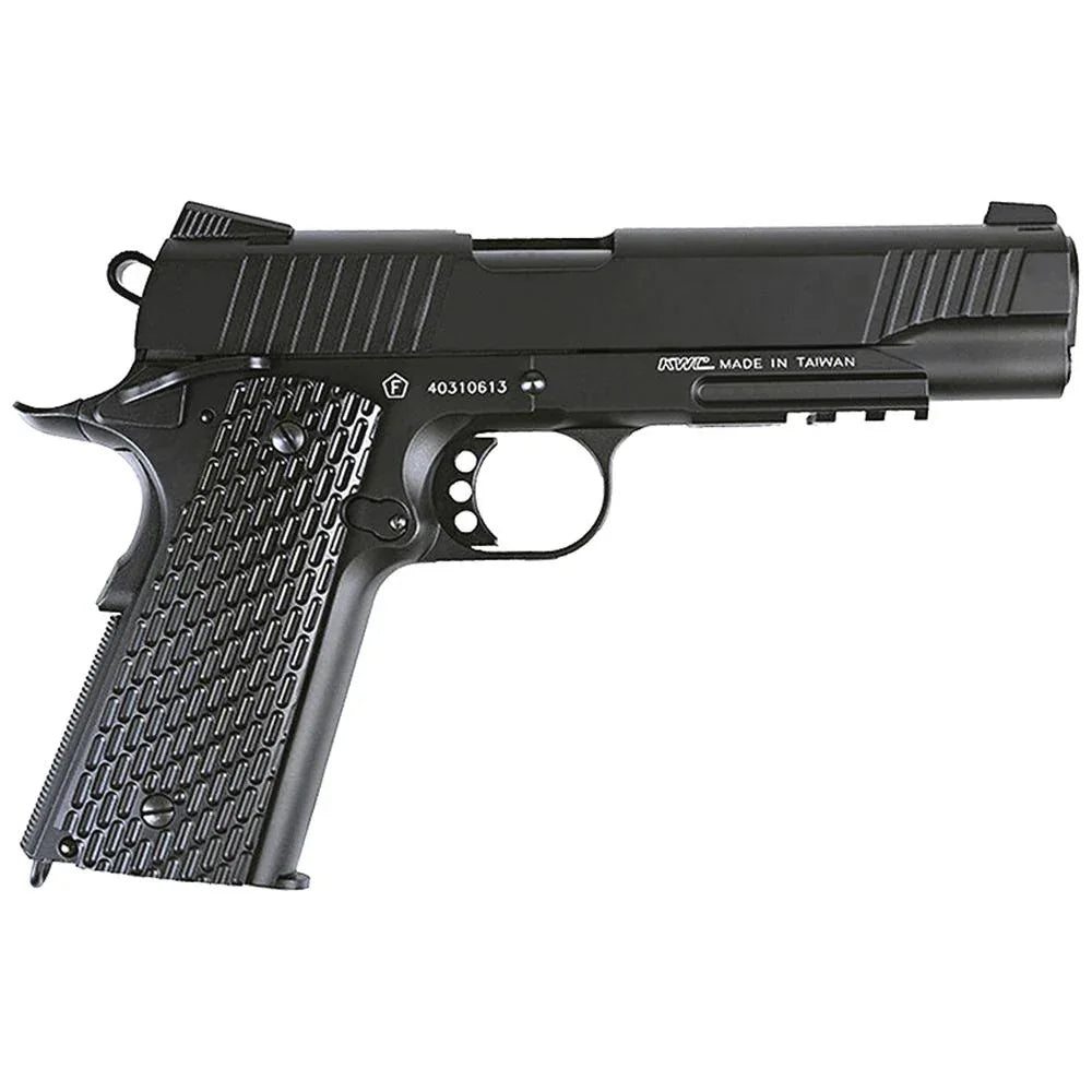 KWC M1911 A1 Tac CO2 Pistol with Realistic Design and Textured Grip for Airsoft Enthusiasts