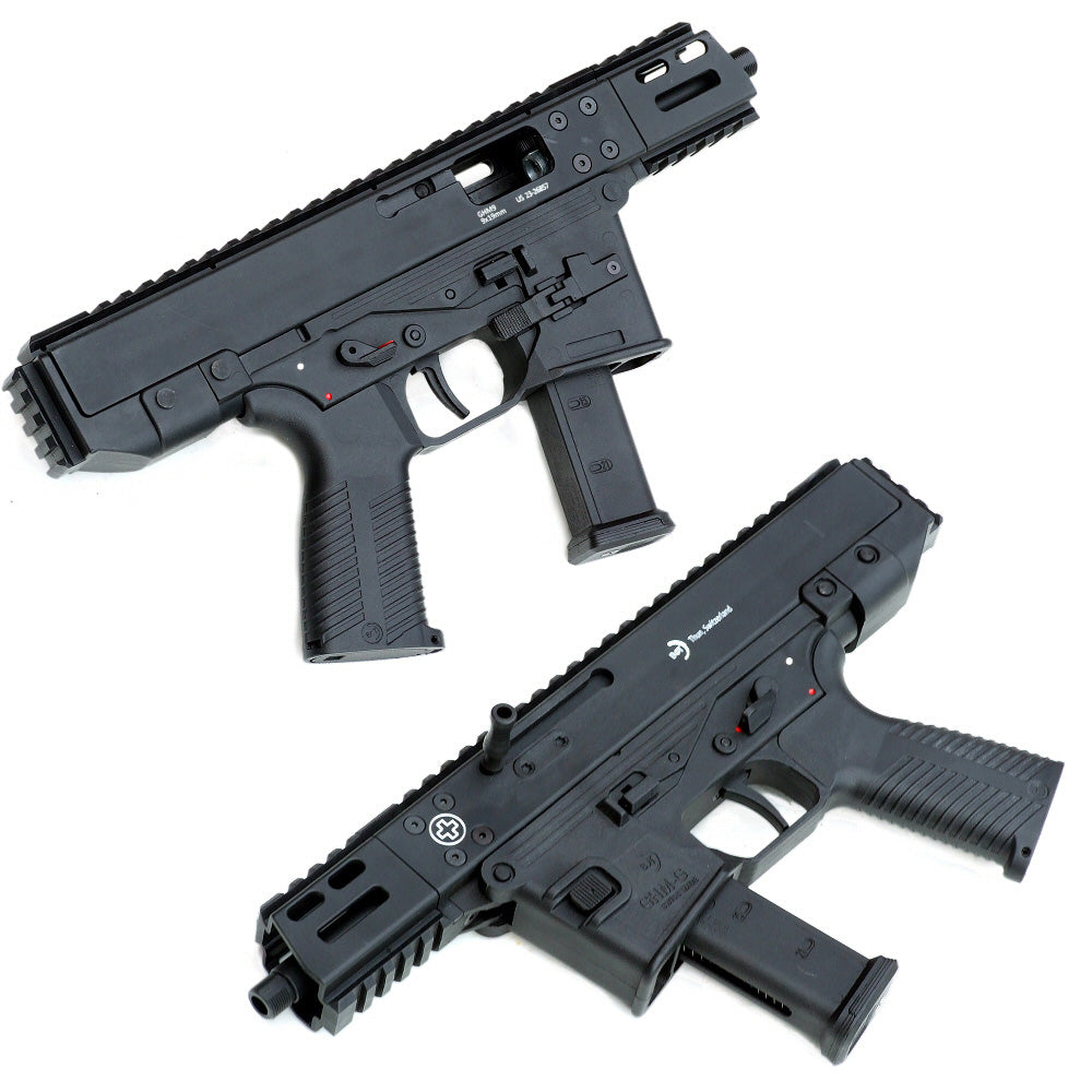 B&T LAMBDA DEFENCE GHM9 GBB AIRSOFT black AEG airsoft gun with compact design and tactical rail