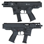B&T LAMBDA DEFENCE GHM9 GBB AIRSOFT replica gun shown from two angles black compact design