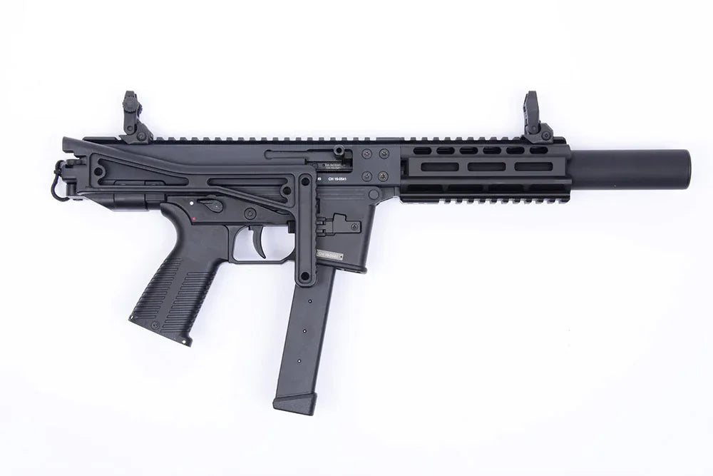 B&T external LAMBDA RAIL KIT equipped firearm with tactical features and black finish