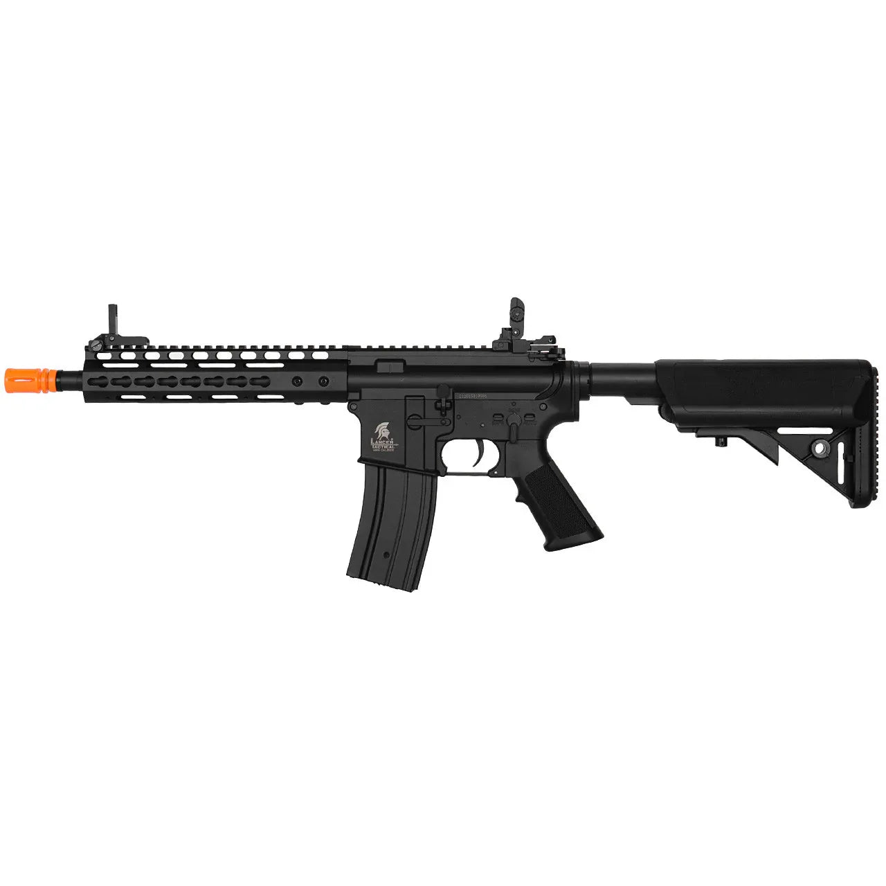 Lancer Tactical M4 Airsoft Rifle with Adjustable Stock and Rail System for Custom Accessories