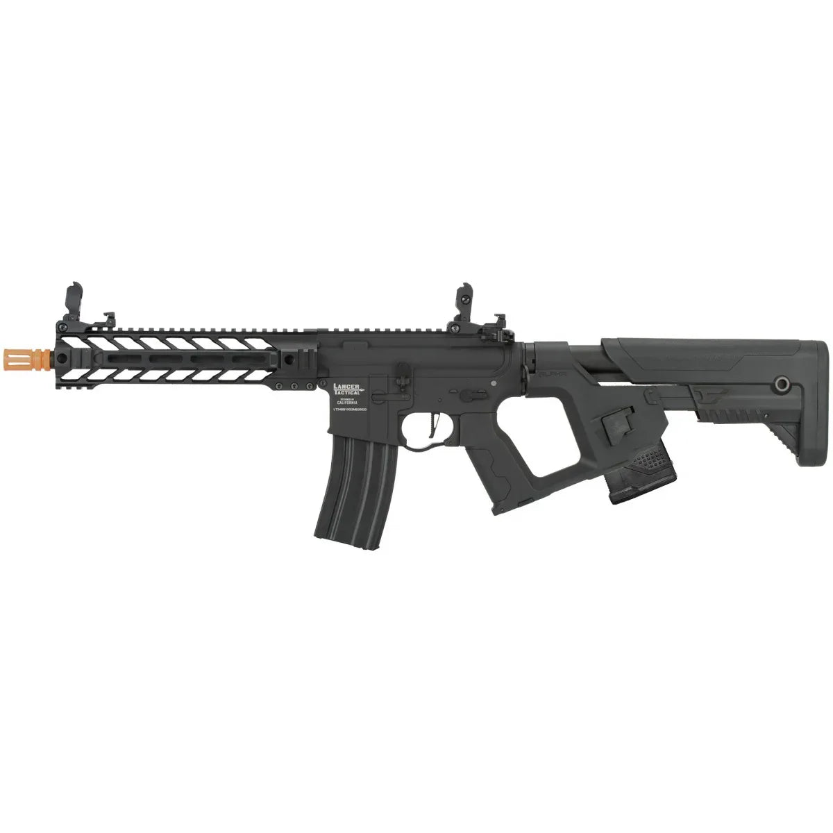 LANCER TACTICAL M4 LT-34BB10 G2 AEG Airsoft Rifle with sleek black design and adjustable stock