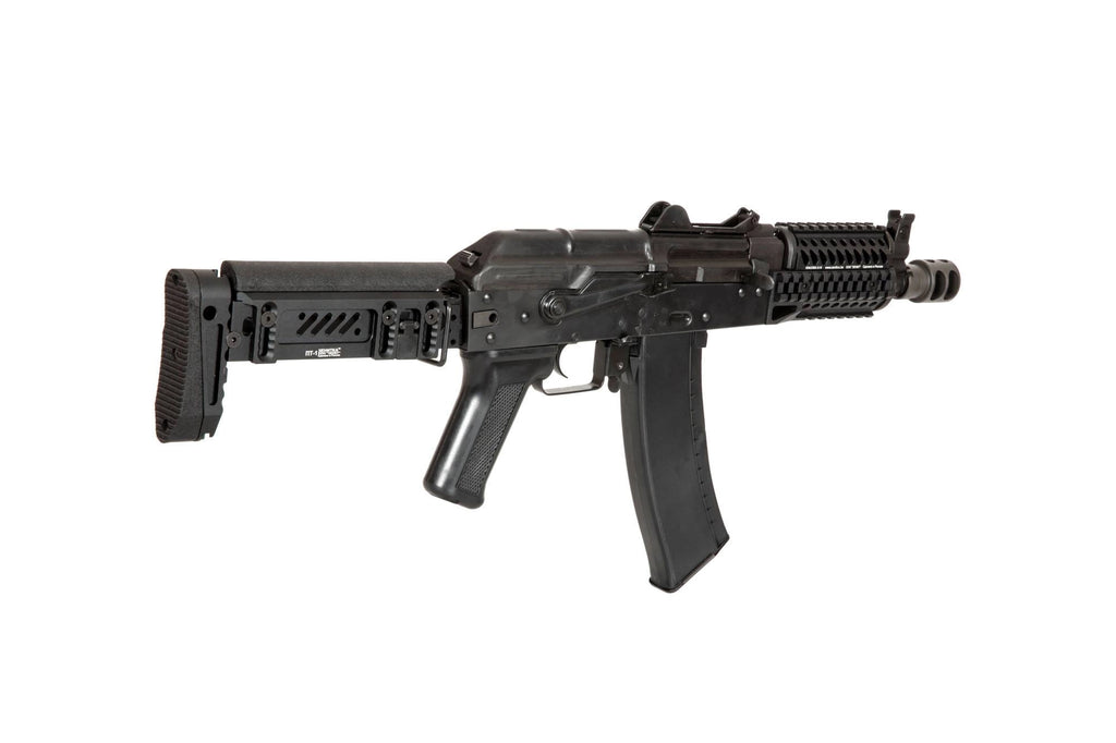 LCT AK ZKS 74 AEG AIRSOFT black electric airsoft gun with adjustable stock and tactical rail