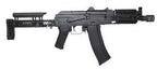 LCT AK ZKS 74 AEG AIRSOFT rifle with black tactical design and adjustable stock