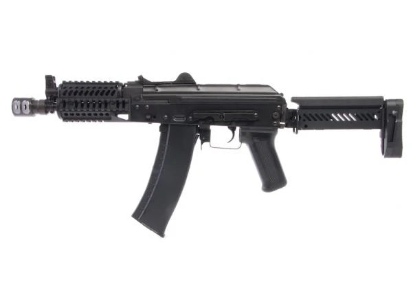 LCT AK ZKS 74 AEG AIRSOFT black electric airsoft rifle with folding stock and rail handguard