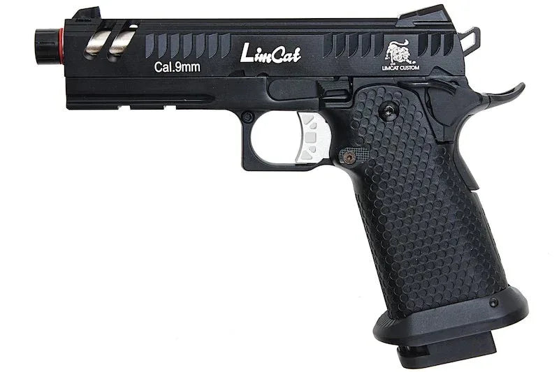Army Armament Hicapa Airsoft Pistol in Black with Tactical Grip and Silver Accents
